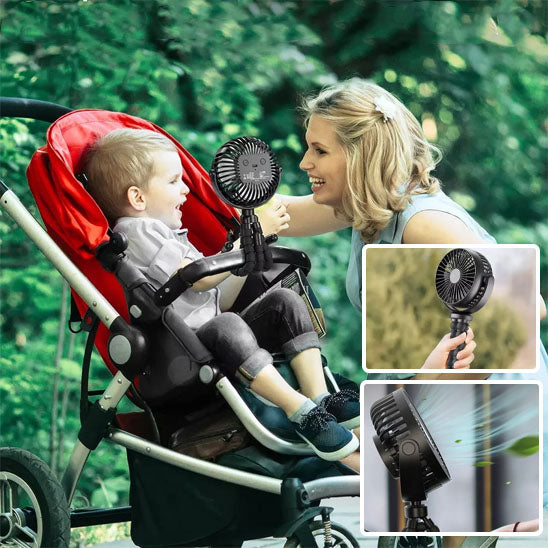Ventilateur Poussette OCTOPUS - Fixation Facile, USB, Lumière Nocturne